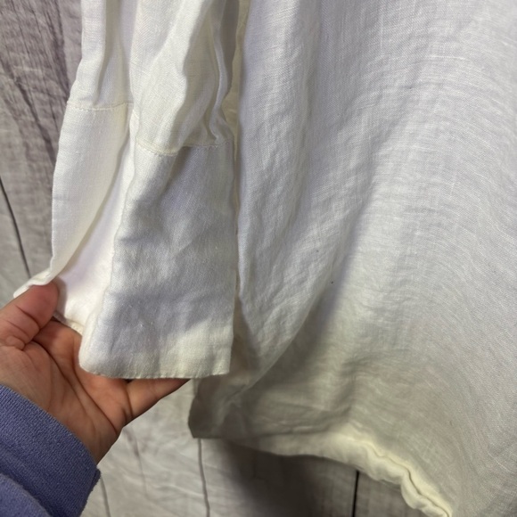 Saks Fifth Avenue Lightweight Long Sleeve 100% Linen Blouse Medium - Picture 3 of 5